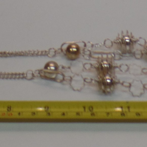 LBVRY Silvertone Multi-strand Necklace 28" - Picture 6 of 9